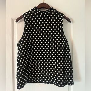 Anthro Postmark High Neck Polka Dot Top Small